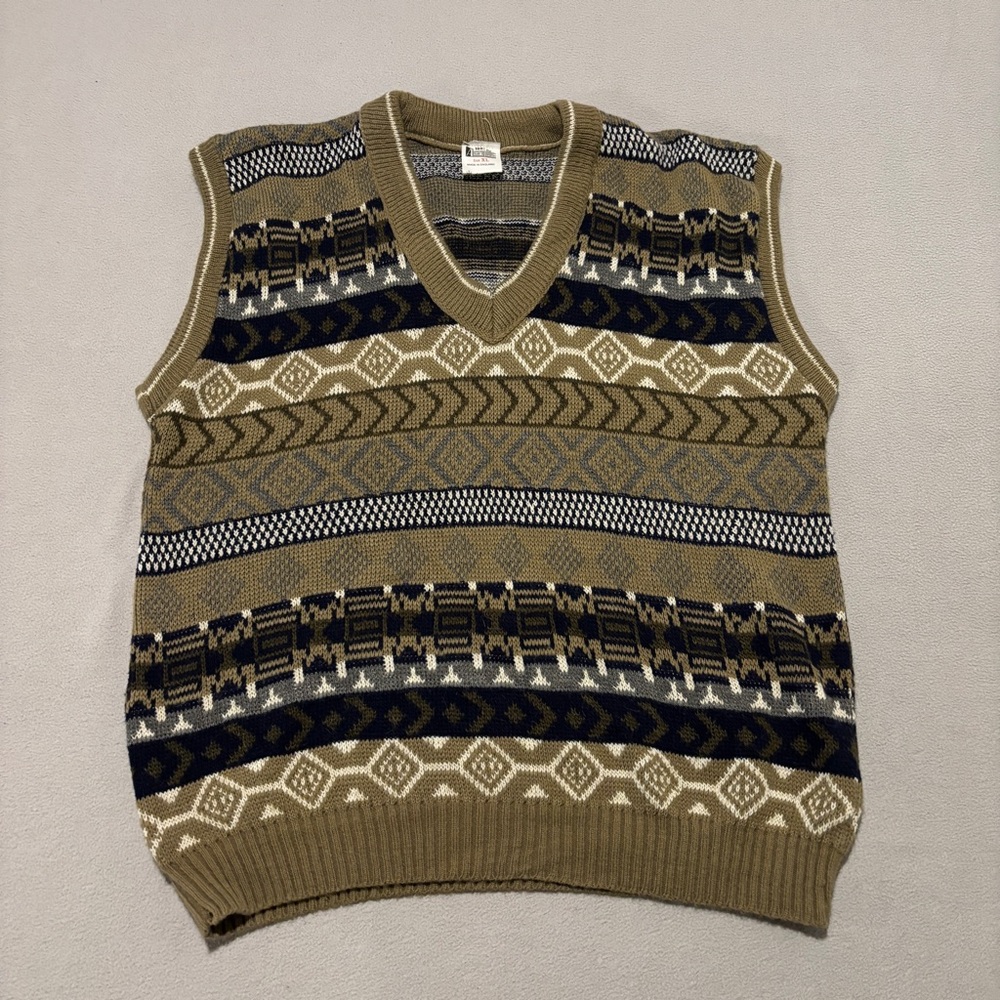 Sweaters Vest Fair Isle Aztec Size XL Multicolor Fall Preppy Academia Gondola‎